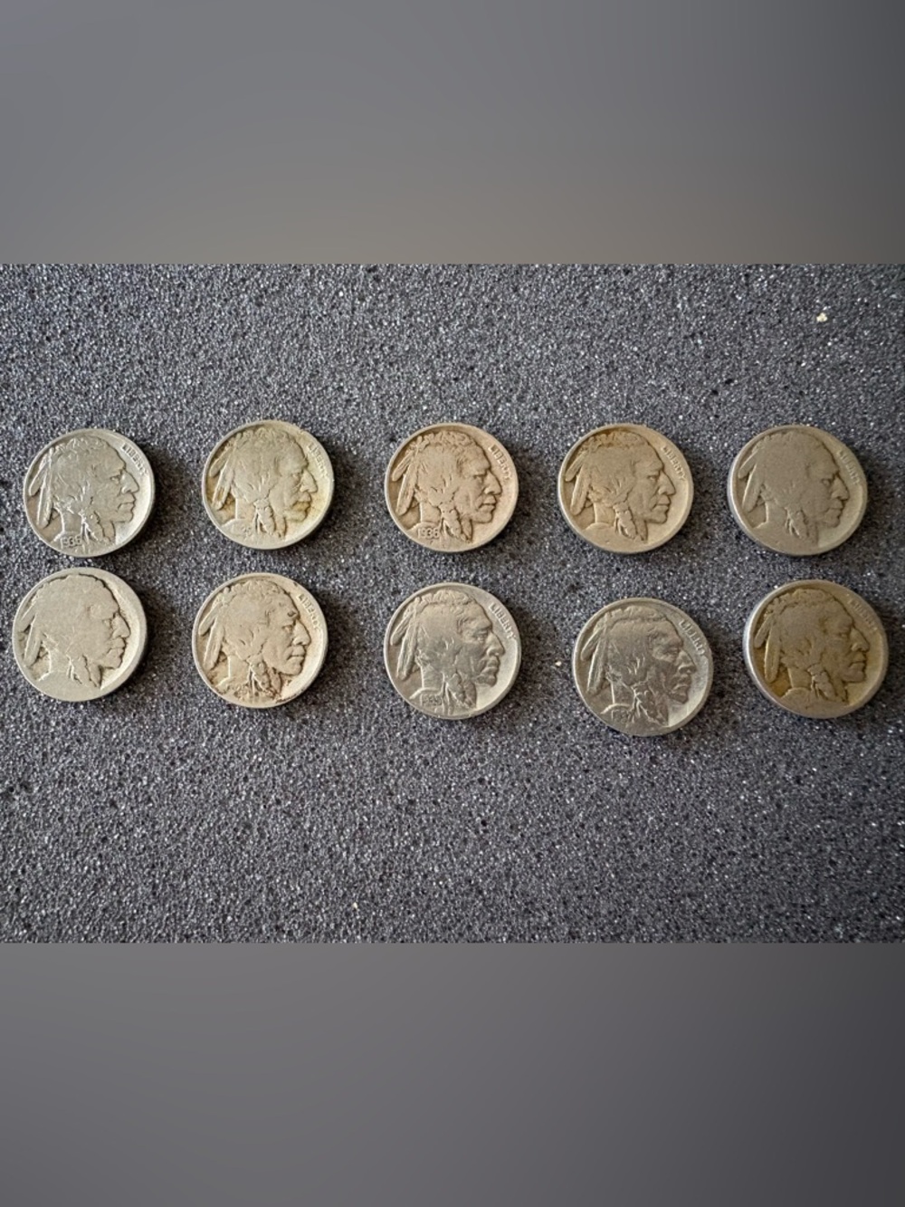 10 Buffalo Nickels Lot